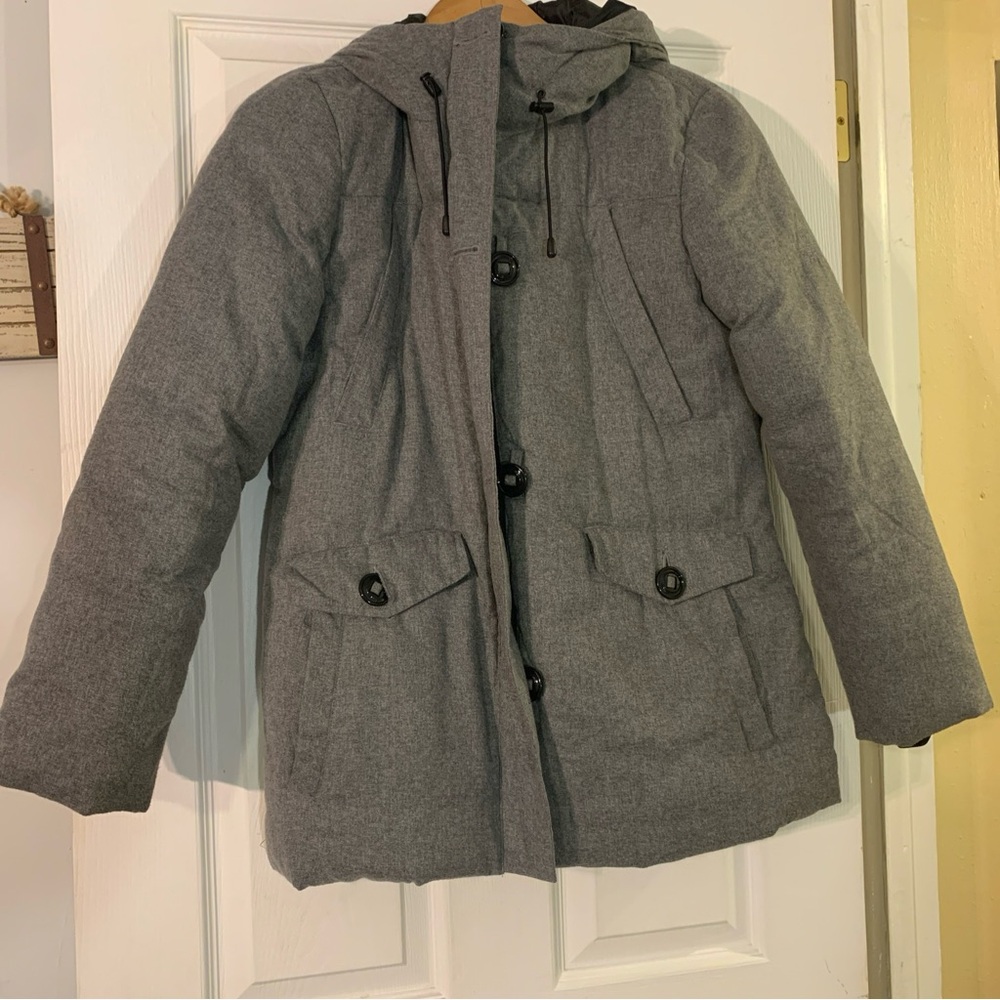 Gerry Weber Women’s Quilted Hooded Winter Coat Gray Size Medium